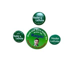 Ralph Nader For President Pinback Button Lot Of 4